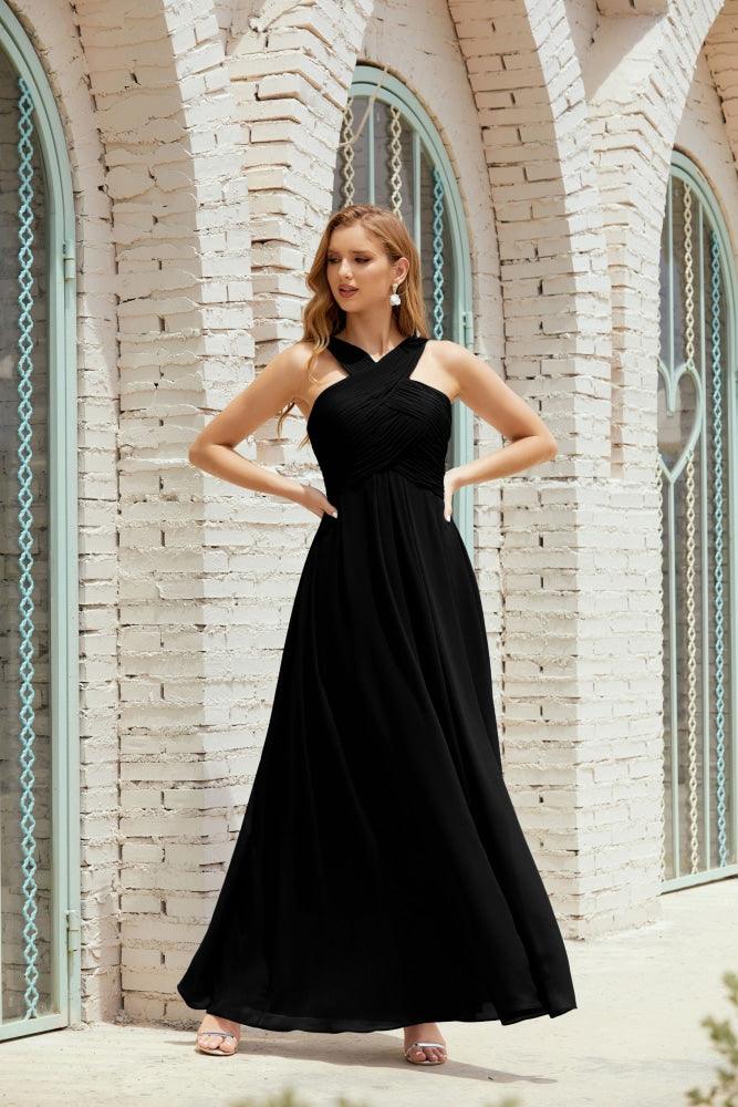 Halter Bridesmaid Dresses Formal Cocktail Prom Gown 28015-numbersea