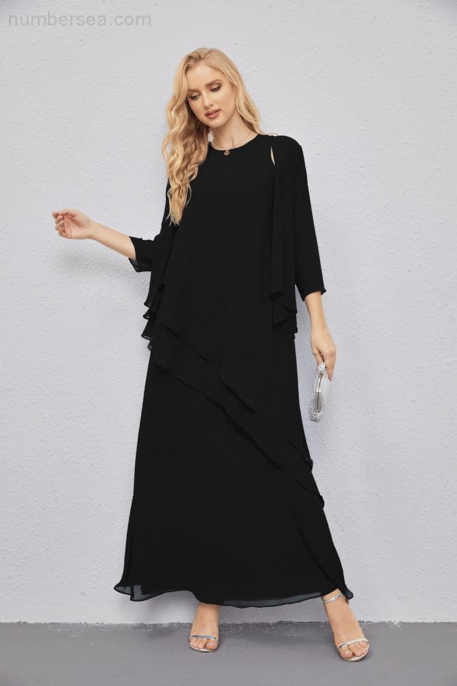 Mother of Bride Dresses with Open Front Lightweight Cardigan Formal Prom Gown 28081-numbersea