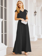 Numbersea Bridesmaid Dresses Cape Formal Prom Dress Open Back Gowns for Mother of The Bride 28058-numbersea