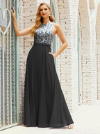 Lace Bridesmaid Dress Floor Length Evening Gowns with Pockets 28017-numbersea