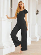 Numbersea Womens One Shoulder Chiffon Long Jumpsuit Formal Evening Dress Bridesmaid Dresses Pants