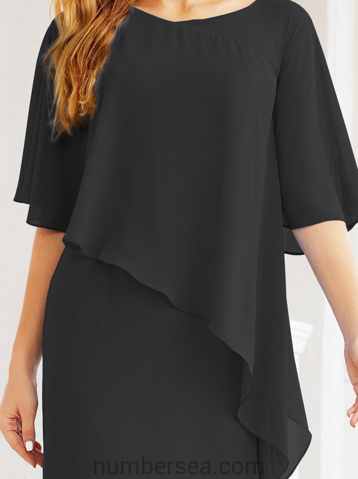 Numbersea Formal Party Gown Dress Long Chiffon Mother Of The Bride Dresses With Ruffle Cape 28026