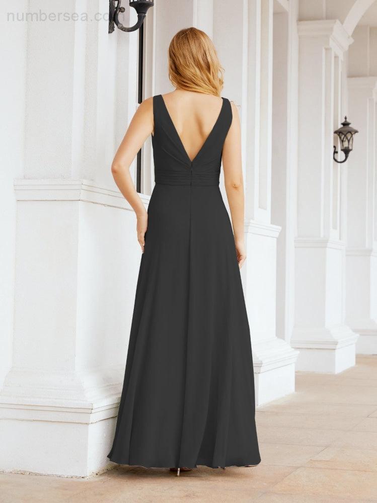 Numbersea Bridesmaid Dresses for Wedding Ruffles Long Formal Prom Gowns 28039-numbersea