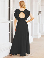 Numbersea Bridesmaid Dresses Cape Formal Prom Dress Open Back Gowns for Mother of The Bride 28058-numbersea