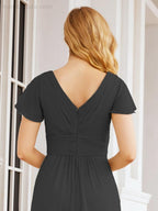 Numbersea Formal Prom Gowns for Mother of The Bride Cap Sleeves Bridesmaid Dress 28047-numbersea