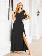 Numbersea Bridesmaid Dresses Cape Formal Prom Dress Open Back Gowns for Mother of The Bride 28058-numbersea