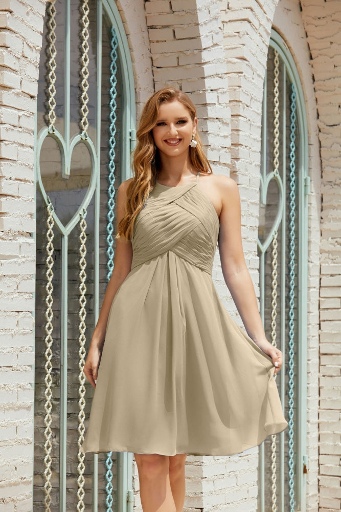 Formal Cocktail Prom Gown Homecoming Dresses 28014 Champagne