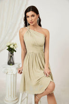 Numbersea Women Chiffon Short One Shoulder Bridesmaid Dress Formal Dresses For Party Homecoming 2804