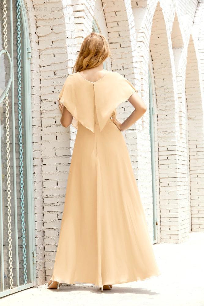 Numbersea Mother Of The Bride Dresses Plus Size V-Neck Floor Length Formal Prom Dress For Wedding