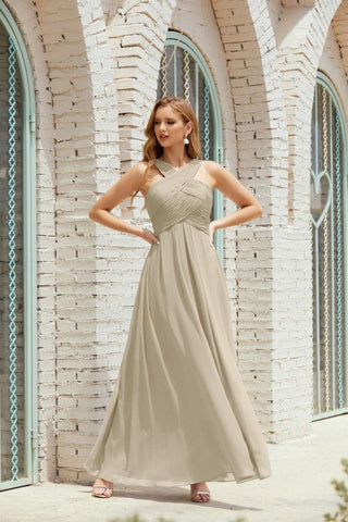 Halter Bridesmaid Dresses Formal Cocktail Prom Gown 28015-numbersea
