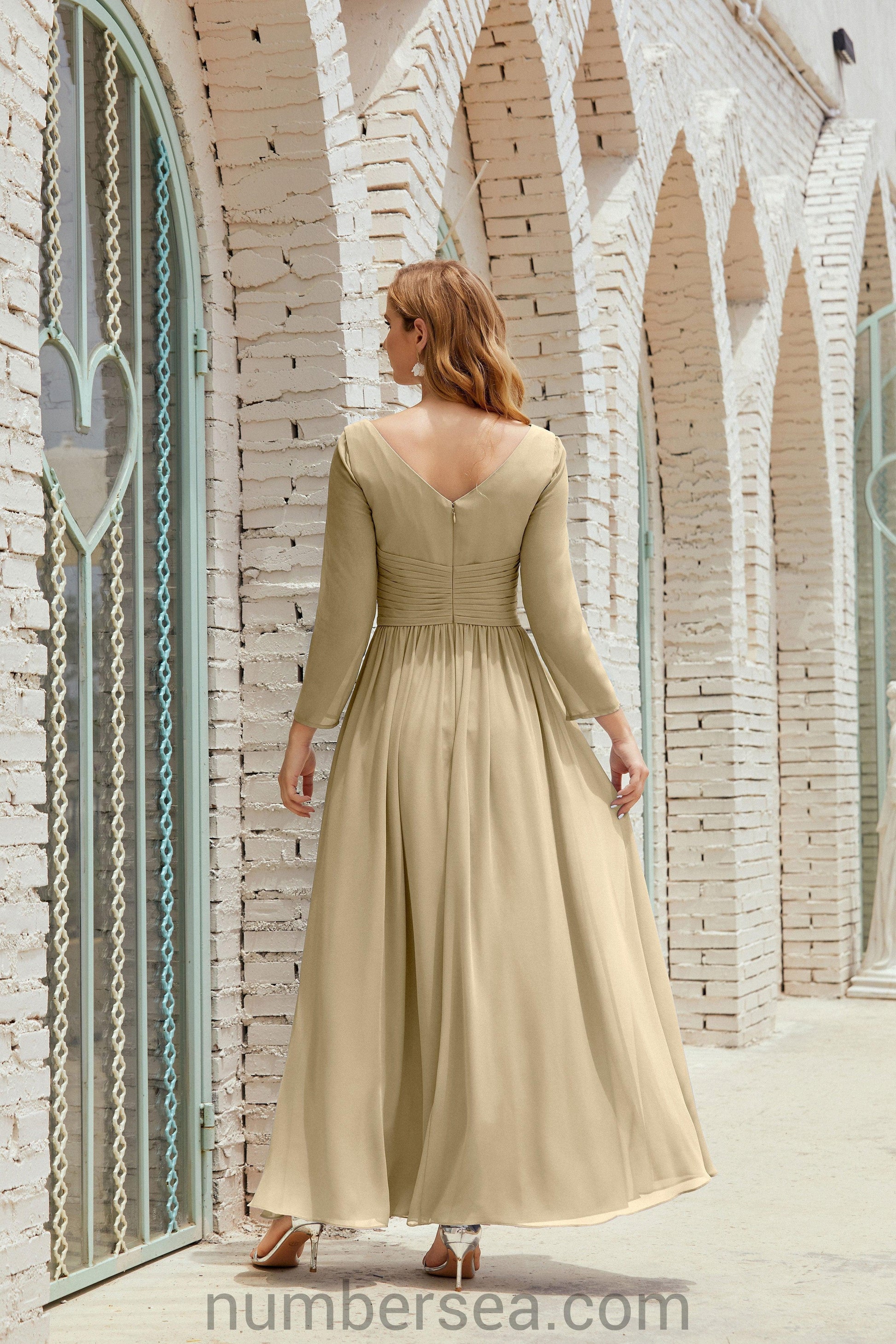 Numbersea Bridesmaid Dress Chiffon Formal Party Dress Evening Dress 28016-numbersea