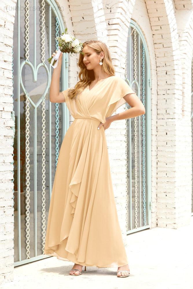 Numbersea Mother Of The Bride Dresses Plus Size V-Neck Floor Length Formal Prom Dress For Wedding