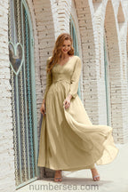 Numbersea Bridesmaid Dress Chiffon Formal Party Dress Evening Dress 28016-numbersea