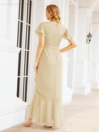 Numbersea Ruffled Bridesmaid Dresses Mermaid Formal Violin Evening Party Prom Gowns 28042-numbersea