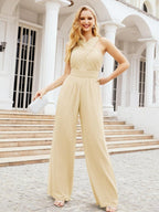 Numbersea Crisscross Neck Jumpsuit Formal Evening Dress Long Bridesmaid Dresses Bell-bottomed Pants 28033-numbersea