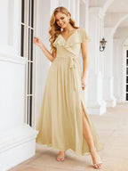 Bridesmaid Dresses with Flutter Sleeves Formal Evening Party Prom Gowns 28044-numbersea
