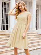 Numbersea Homecoming Dress One Shoulder Pleated Short Formal Prom Gowns 28046 Champagne