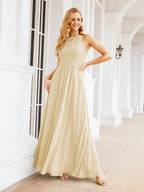Keyhole Bridesmaid Dresses Sleeveless Formal Evening Party Prom Gowns 28043-numbersea