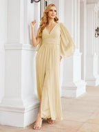 Numbersea Bridesmaid Dresses with Split for Wedding Party Flutter Sleeves 28045-numbersea