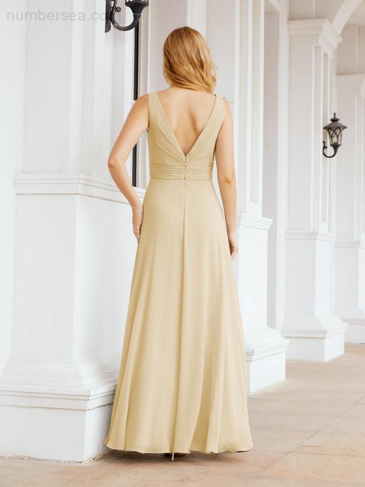 Numbersea Bridesmaid Dresses for Wedding Ruffles Long Formal Prom Gowns 28039-numbersea
