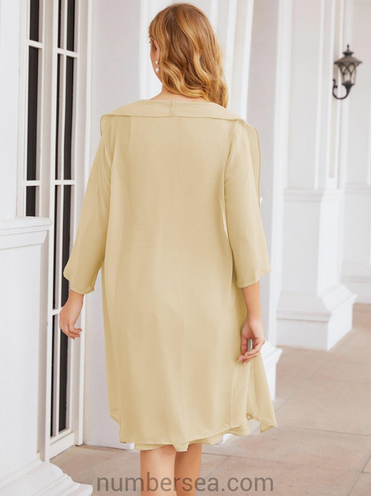 Numbersea Chiffon Mother Of The Bride Dresses Prom Dress For Wedding Guest Casual Pleated 28065