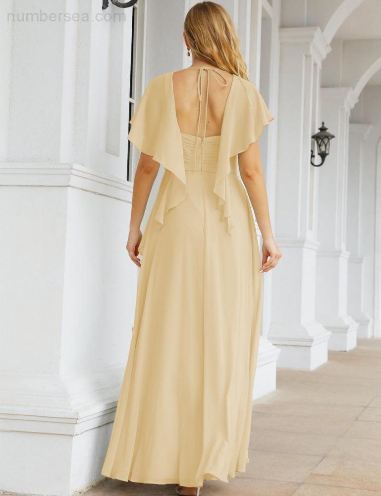 Numbersea Bridesmaid Dresses Backless Formal Prom Gowns for Evening Party Mother of The Bride Dress 28040-numbersea