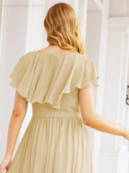 Bridesmaid Dresses with Flutter Sleeves Formal Evening Party Prom Gowns 28044-numbersea