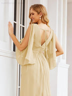 Numbersea Bridesmaid Dresses with Split for Wedding Party Flutter Sleeves 28045-numbersea