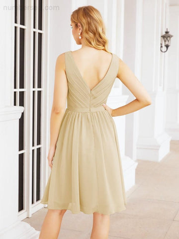 Numbersea Homecoming Dresses Knee Length Skirt V Back 28062