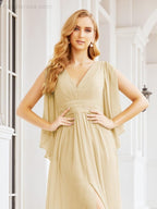 Numbersea Bridesmaid Dresses with Split for Wedding Party Flutter Sleeves 28045-numbersea