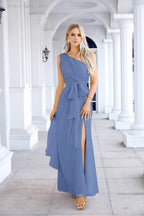 Ladies Chiffon One Shoulder Bridesmaid Evening Dress Wedding Party Evening Dress 28133-numbersea
