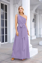 Ladies Chiffon One Shoulder Bridesmaid Evening Dress Wedding Party Evening Dress 28133-numbersea