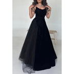 Vestido de fiesta de graduación de noche sin mangas de corte A 
