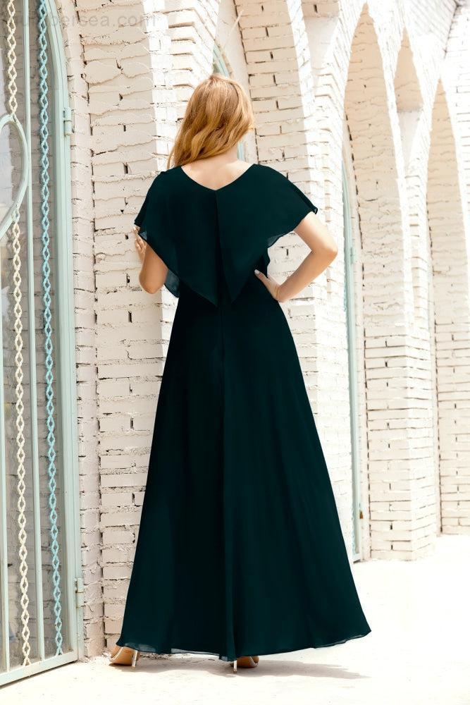 Numbersea Mother Of The Bride Dresses Plus Size V-Neck Floor Length Formal Prom Dress For Wedding