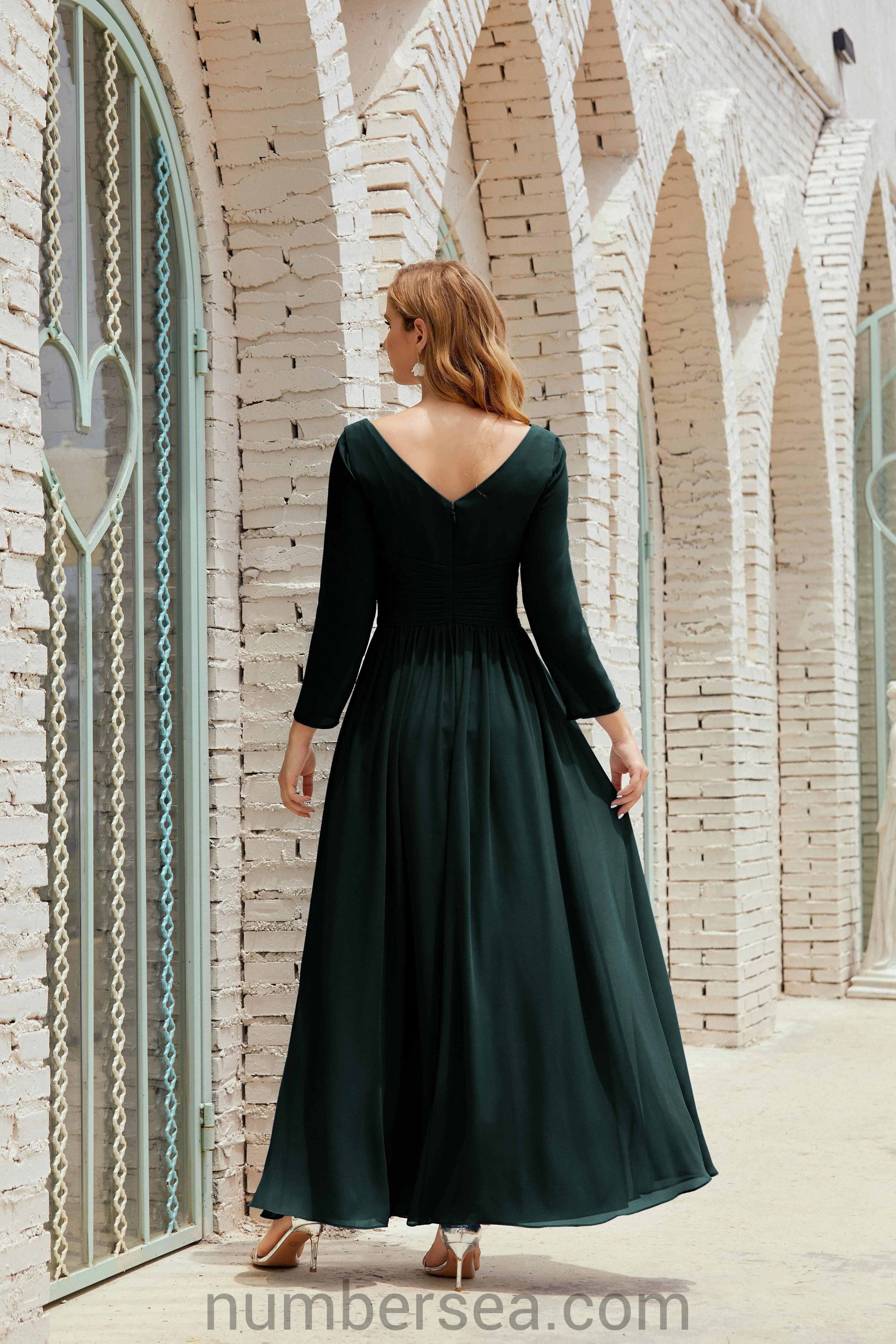 Numbersea Bridesmaid Dress Chiffon Formal Party Dress Evening Dress 28016-numbersea