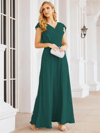 Numbersea Bridesmaid Dresses Cape Formal Prom Dress Open Back Gowns for Mother of The Bride 28058-numbersea