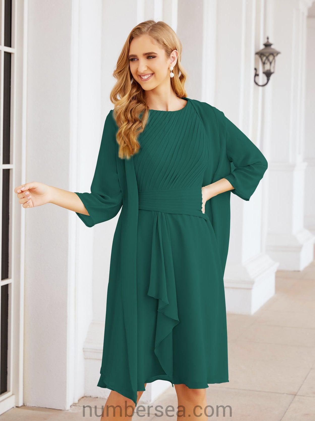 Numbersea Chiffon Mother Of The Bride Dresses Prom Dress For Wedding Guest Casual Pleated 28065 Dark