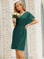 Homecoming Dresses Knee Length Sleeveless Prom Gowns 28021 Dark Emerald