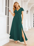 Bridesmaid Dresses with Flutter Sleeves Formal Evening Party Prom Gowns 28044-numbersea