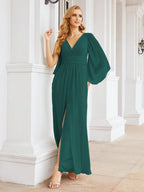 Numbersea Bridesmaid Dresses with Split for Wedding Party Flutter Sleeves 28045-numbersea