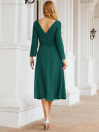 Bridesmaid Dress V-Back Waist Belt Mother of the Bride Wedding Guest 28031-numbersea