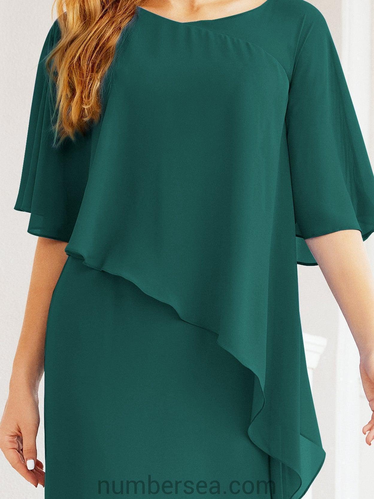 Numbersea Formal Party Gown Dress Long Chiffon Mother Of The Bride Dresses With Ruffle Cape 28026