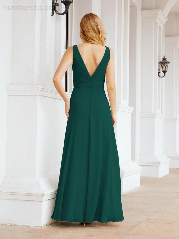 Numbersea Bridesmaid Dresses for Wedding Ruffles Long Formal Prom Gowns 28039-numbersea