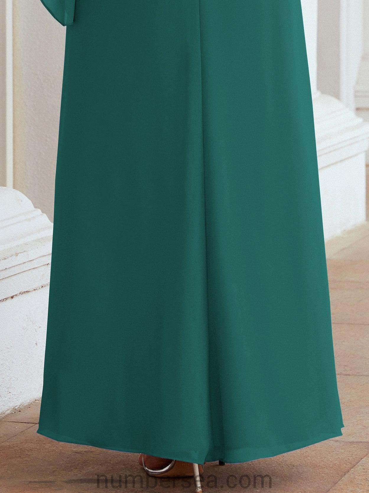 Numbersea Formal Party Gown Dress Long Chiffon Mother Of The Bride Dresses With Ruffle Cape 28026
