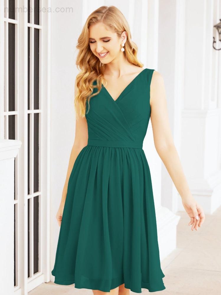 Numbersea Homecoming Dresses Knee Length Skirt V Back 28062