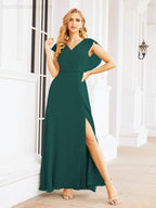 Numbersea Bridesmaid Dresses Cape Formal Prom Dress Open Back Gowns for Mother of The Bride 28058-numbersea
