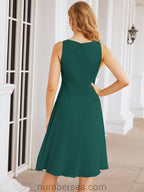 Numbersea Chiffon Mother Of The Bride Dresses Prom Dress For Wedding Guest Casual Pleated 28065