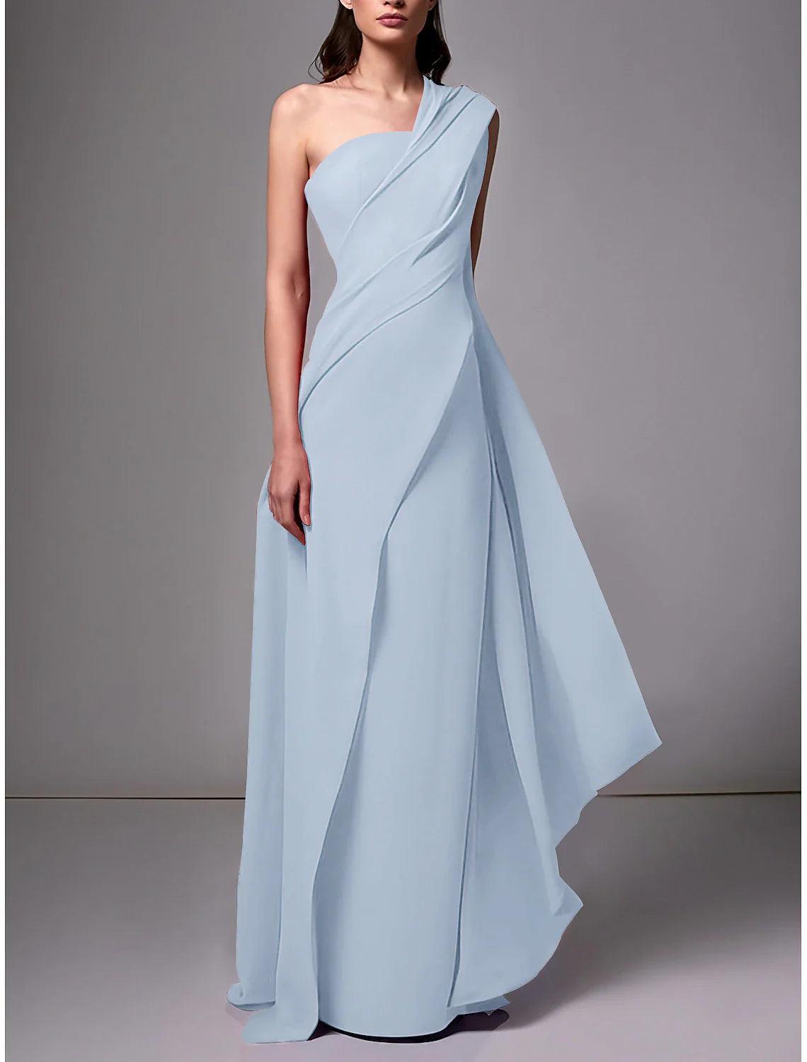 NumberSea-Gown Formal Wedding Guest Dress Elegant Formal Floor Length Sleeveless One Shoulder Stretch Chiffon with Ruched Evening Dress Sky Blue NumberSea-Gown Formal Wedding Guest Dress Elegant Formal Floor Length Sleeveless One Shoulder Stretch Chiffon with Ruched Evening Dress Sky Blue