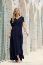 Numbersea Mother Of The Bride Dresses Plus Size V-Neck Floor Length Formal Prom Dress For Wedding