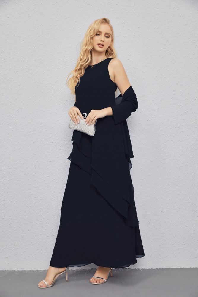 Mother of Bride Dresses with Open Front Lightweight Cardigan Formal Prom Gown 28081-numbersea